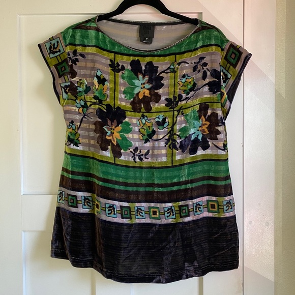 Anna Sui Tops - Anna Sui Floral Velvet Tunic